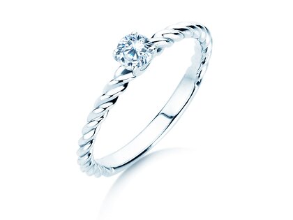 Anillo de compromiso Classic Loop en 9K oro blanco con diamante 0,25ct H/SI