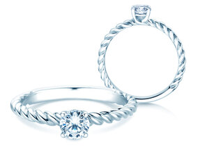 Anillo de compromiso Classic Loop en 14K oro blanco con diamante 0,30ct G/SI