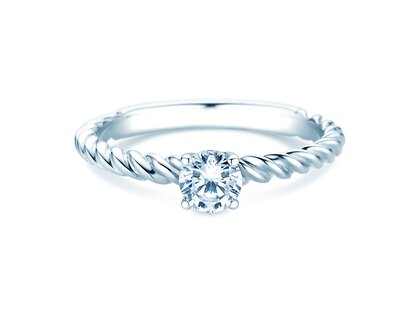 Anillo de compromiso Classic Loop en 9K oro blanco con diamante 0,30ct H/SI