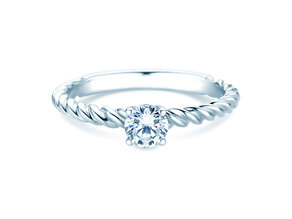 Anillo de compromiso Classic Loop en 9K oro blanco con diamante 0,30ct H/SI