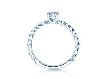 Anillo de compromiso Classic Loop en 9K oro blanco con diamante 0,30ct H/SI
