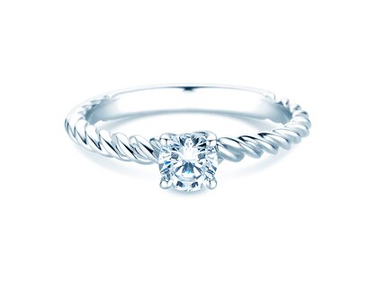 Anillo de compromiso Classic Loop en 9K oro blanco con diamante 0,50ct H/SI
