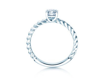 Anillo de compromiso Classic Loop en 9K oro blanco con diamante 0,50ct H/SI