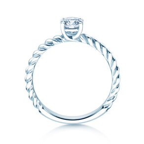 Anillo de compromiso Classic Loop en 9K oro blanco con diamante 0,50ct H/SI