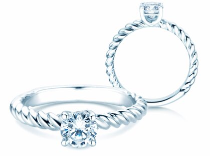 Anillo de compromiso Classic Loop en 14K oro blanco con diamante 1,00ct G/SI