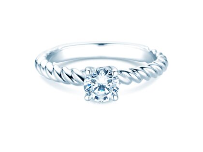 Anillo de compromiso Classic Loop en 18K oro blanco con diamante 0,60ct H/SI