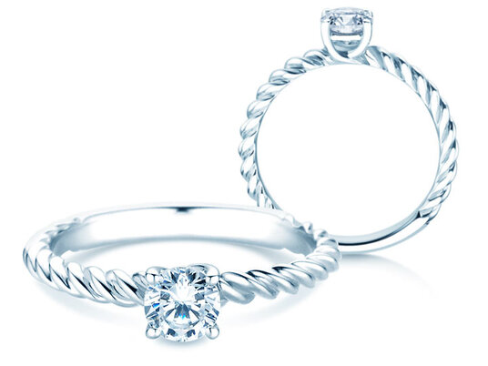 Anillo de compromiso Classic Loop en 9K oro blanco con diamante 0,50ct H/SI