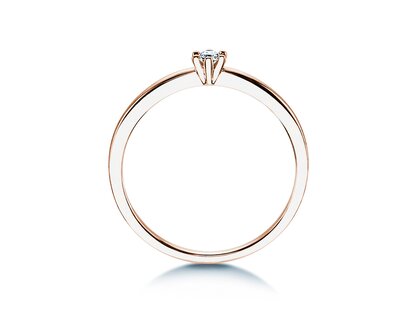 Anillo de compromiso Classic Petite en 14K oro rosa con diamante 0,07ct G/SI