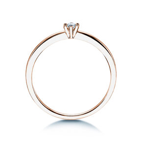 Anillo de compromiso Classic Petite en 14K oro rosa con diamante 0,07ct G/SI
