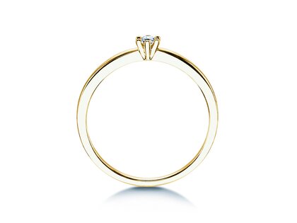 Anillo de compromiso Classic Petite en oro amarillo