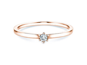Anillo de compromiso Classic Petite en 14K oro rosa con diamante 0,07ct G/SI