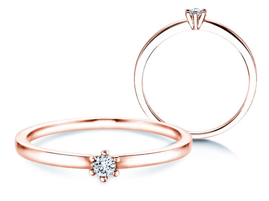 Anillo de compromiso Classic Petite en oro rosa