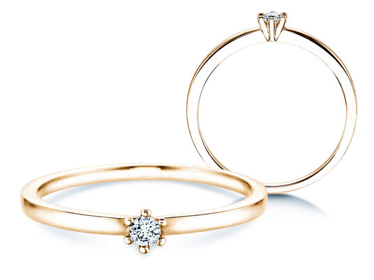 Anillo de compromiso Classic Petite en oro amarillo