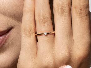 Anillo de compromiso Classic Petite en 14K oro rosa con diamante 0,05ct G/SI