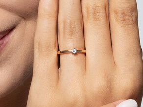 Anillo de compromiso Classic Petite en 14K oro rosa con diamante 0,07ct G/SI