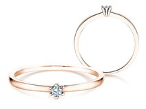 Anillo de compromiso Classic Petite en 14K oro rosa con diamante 0,05ct G/SI