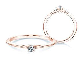 Anillo de compromiso Delight en 9K oro rosa con diamante 0,05ct G/SI
