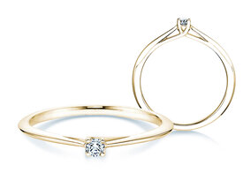 Anillo de compromiso Delight en 9K oro amarillo con diamante 0,05ct G/SI