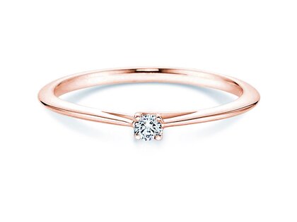 Anillo de compromiso Delight en 9K oro rosa con diamante 0,05ct G/SI