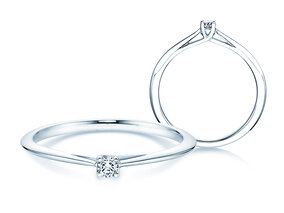 Anillo de compromiso Delight en 9K oro blanco con diamante 0,05ct G/SI