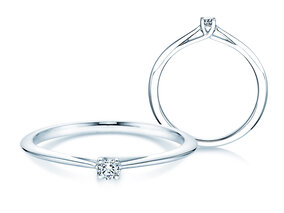 Anillo de compromiso Delight en 14K oro blanco con diamante 0,07ct G/SI