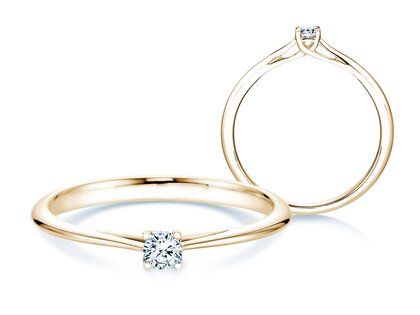Anillo de compromiso Delight en 18K oro amarillo con diamante 0,10ct H/SI