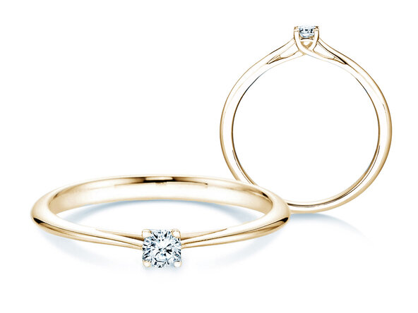 Anillo de compromiso Delight en 18K oro amarillo con diamante 0,10ct H/SI