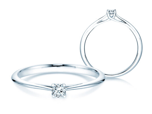 Anillo de compromiso Delight en 18K oro blanco con diamante 0,10ct H/SI