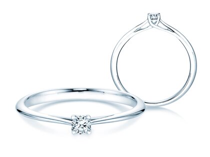 Anillo de compromiso Delight en 18K oro blanco con diamante 0,10ct H/SI