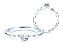 Anillo de compromiso Delight en 9K oro blanco con diamante 0,15ct G/SI