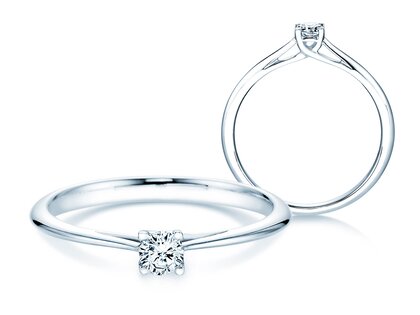 Anillo de compromiso Delight en 14K oro blanco con diamante 0,15ct G/SI