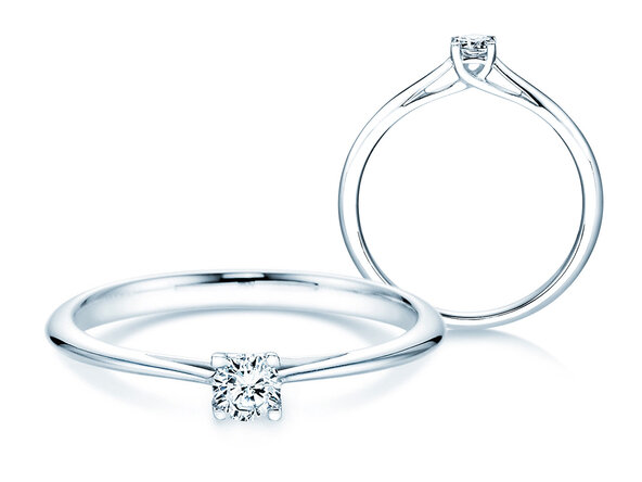 Anillo de compromiso Delight en 14K oro blanco con diamante 0,15ct G/SI