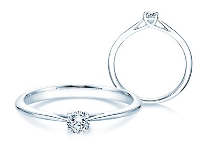 Anillo de compromiso Delight en 18K oro blanco con diamante 0,20ct G/SI