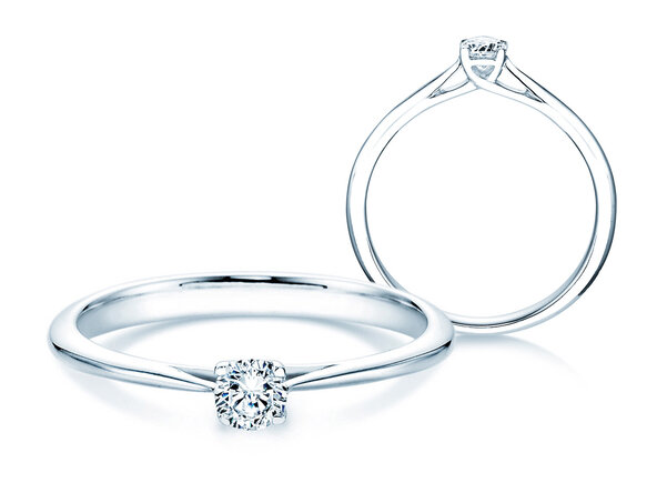 Anillo de compromiso Delight en 18K oro blanco con diamante 0,20ct G/SI