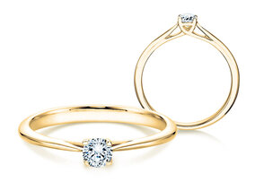Anillo de compromiso Delight en 9K oro amarillo con diamante 0,05ct G/SI