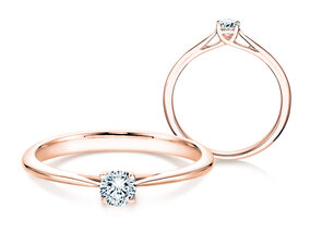 Anillo de compromiso Delight en 9K oro rosa con diamante 0,05ct G/SI
