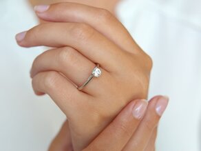 Anillo de compromiso Delight en 14K oro blanco con diamante 0,50ct H/SI