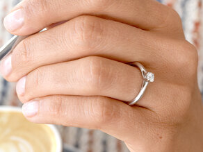 Anillo de compromiso Delight en 14K oro blanco con diamante 0,30ct H/SI
