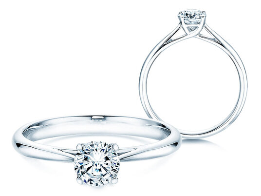 Anillo de compromiso Delight en 9K oro blanco con diamante 0,50ct H/SI
