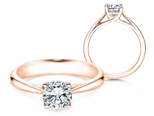 Anillo de compromiso Delight en 18K oro rosa con diamante 1,00ct H/SI