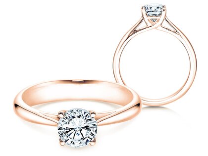 Anillo de compromiso Delight en 18K oro rosa con diamante 1,00ct H/SI