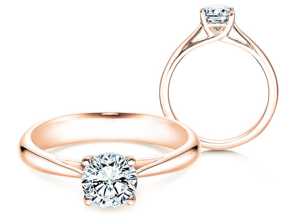 Anillo de compromiso Delight en 18K oro rosa con diamante 1,00ct H/SI