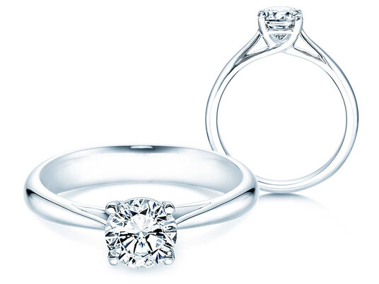 Anillo de compromiso Delight en 9K oro blanco con diamante 1,00ct H/SI