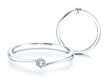 Anillo de compromiso Devotion en 14K oro blanco con diamante 0,07ct G/SI