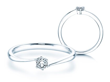Anillo de compromiso Devotion en 18K oro blanco con diamante 0,15ct H/SI