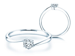 Anillo de compromiso Devotion en 14K oro blanco con diamante 0,35ct G/SI