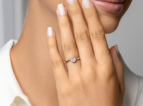 Anillo de compromiso Devotion en 9K oro amarillo con diamante 0,50ct H/SI