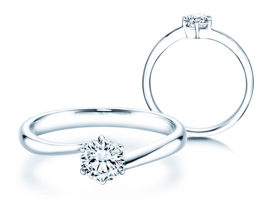 Anillo de compromiso Devotion en 9K oro blanco con diamante 0,50ct H/SI