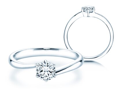 Anillo de compromiso Devotion en 14K oro blanco con diamante 0,50ct H/SI