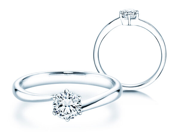 Anillo de compromiso Devotion en 14K oro blanco con diamante 0,50ct H/SI